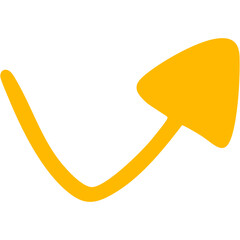 Vector illustration of Filled single-line hand-drawn arrow 14 (yellow)