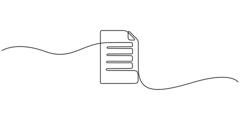 Continuous line drawing of a document or file folder, business or paperwork concept vector design 