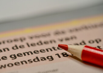 Obraz premium Dutch municipal council elections voting pass envelope 2026 – 