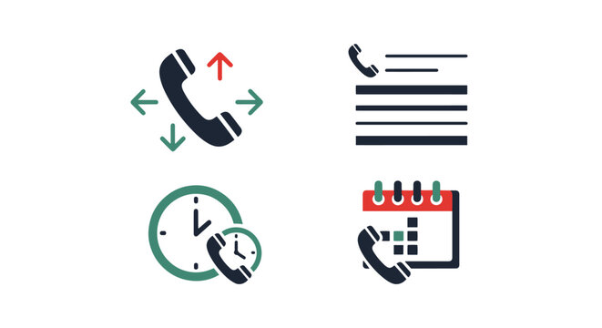 Call Log Line art minimal contemporary color vector