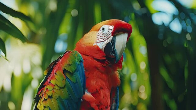 beautiful parrot close up. Selective focus
