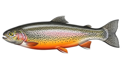 Obraz premium Colorful rainbow trout on transparent background