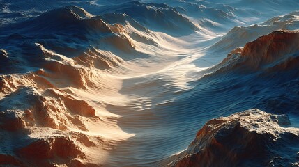 Abstract top view of desert sand ripples, perfect for minimal natural texture images