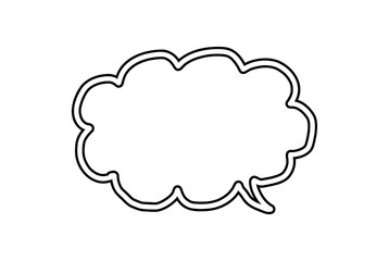 Obraz premium 手描き風の黒い二重線の雲形吹き出しベクターイラスト