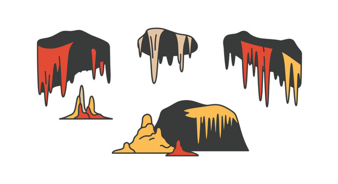 Cave Drapery Line soft minimal tone illustration