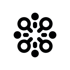 Fototapeta premium Black and white abstract with circles and ovals geometric shapes