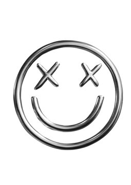 abstract symbol in the form of a smiley face crome