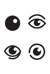 Black and White Eye Shape Icon with Minimal Monochrome Vision Symbol Design