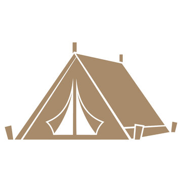 Brown Tent Illustration Simple Design Style.