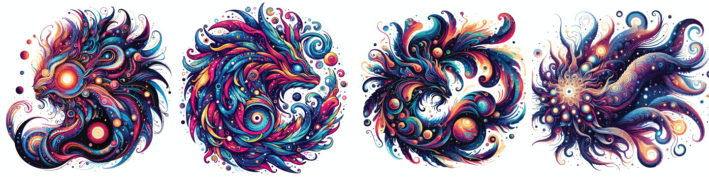 Cosmic Creature Vector on white background