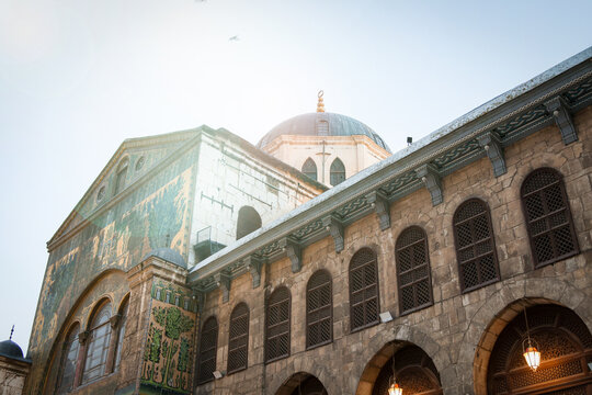 Muslims during Ramadan, Eid Mubarak. Muslims flock to the historic Umayyad Mosque to perform the first Tarawih prayer of Ramadan in Damascus.