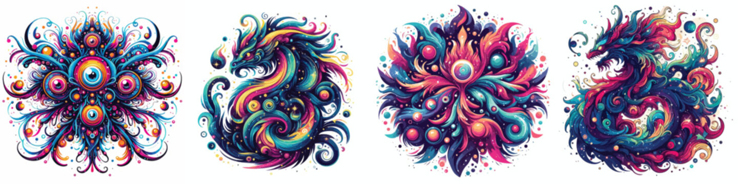 Cosmic Creature Vector on white background