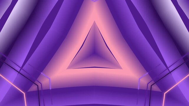 Purple Triangle Tunnel Animation Loop Background.
