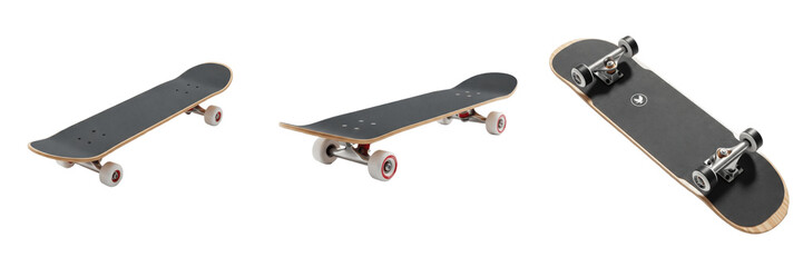 Set of Professional Skateboard PNG, Classic Street Skateboarding Decks, Extreme Sports Equipment Clipart, Transparent Background PNG © Photo