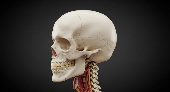 Human Skull Anatomy - A Detailed Medical Illustration.