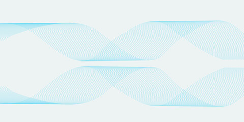 Abstract blue smooth waves on white background.Vector illustration.