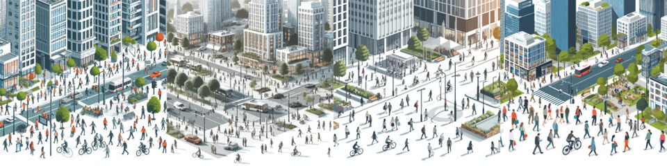 Vector set of Urban Society on white background