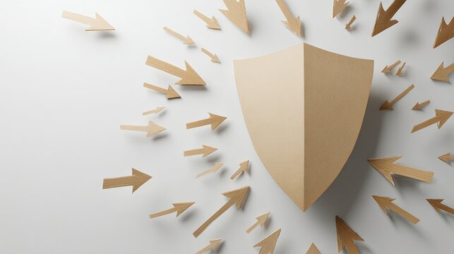 A shield and arrows representing protection and defense, security