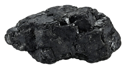 Obraz premium Single Lump of Black Coal Isolated White Background