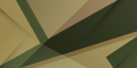 Abstract overlap shapes papercut background with green and brown color pattern element concept banner design.