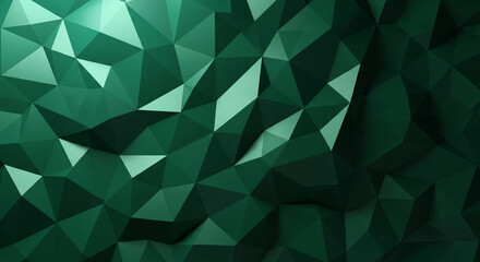 Obraz premium Abstract geometric pattern of polygonal shapes with green and light green color, creating three-dimensional effect, representative of technology and design