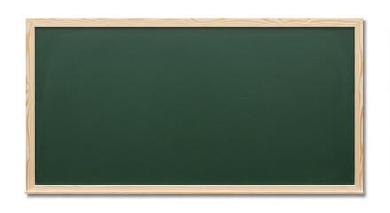 Blank green chalkboard in wooden frame with soft studio lighting for education