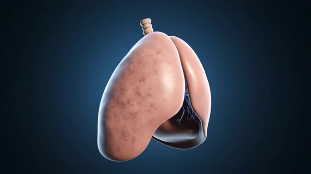 Detailed 3D Render of Human Lungs, Anatomy and Respiratory System.