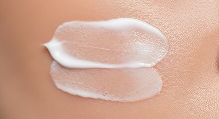 Fototapeta premium Creamy texture of cosmetic product on skin, close-up macro shot