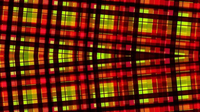 Abstract colorful grid pattern with red, green, and black lines