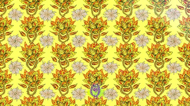 seamless pattern with golden leaves