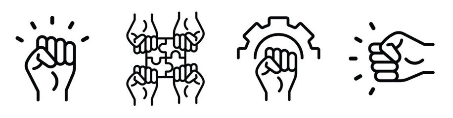 Teamwork Collaboration and Innovation Icon Set