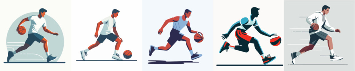 Vector Illustration of a Man Playing Basketball © Fajar
