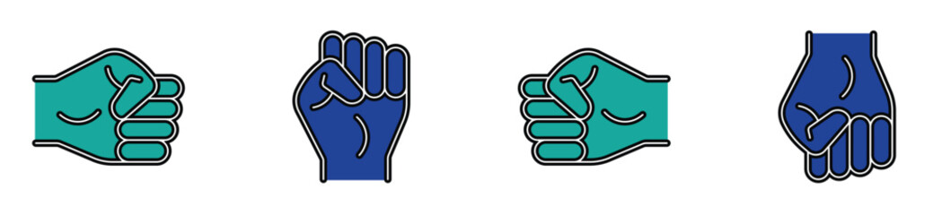 Flat Design Hand Gesture Silhouettes