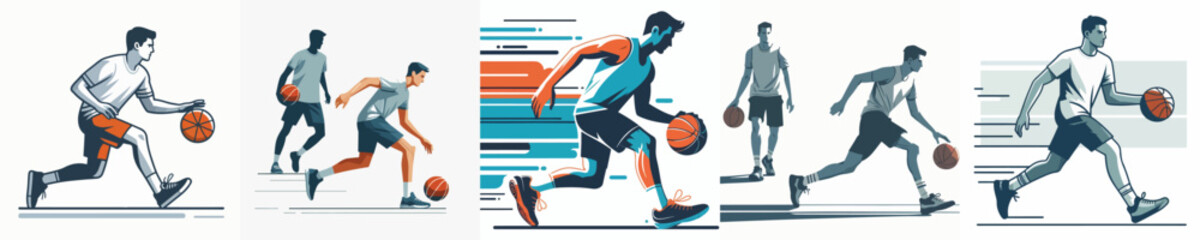 Vector Illustration of a Man Playing Basketball © Fajar