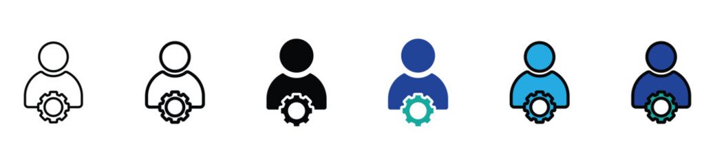 Account Configuration Line and Flat Icons