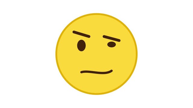 Skeptical Yellow Emoji Face with Raised Eyebrows