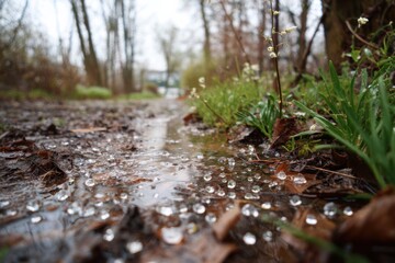 Fototapeta premium The First Spring Rain and the Scent of Wet Earth