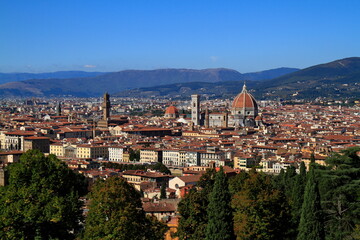 Fototapeta premium Panoramic View of Florence Duomo, Basilica di Santa Maria del Fiore, Florence, Italy