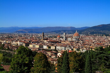 Obraz premium Panoramic View of Florence Duomo, Basilica di Santa Maria del Fiore, Florence, Italy