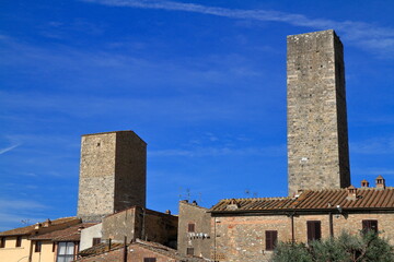 Naklejka premium San Gimignano's Historic Medieval Towers in Tuscany, Italy
