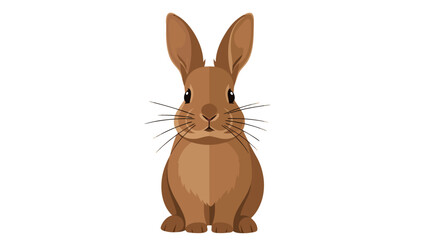 Cute Cartoon Rabbit with Upright Ears Vector Illustration &ndash; Centered Facing Forward Graphic Design Element