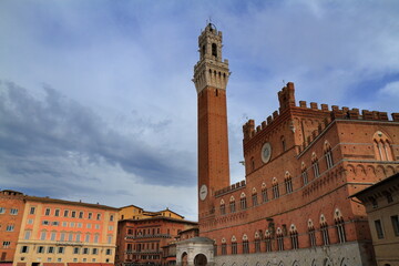 Naklejka premium Panorama of Piazza del Campo in Siena, Tuscany, Italy