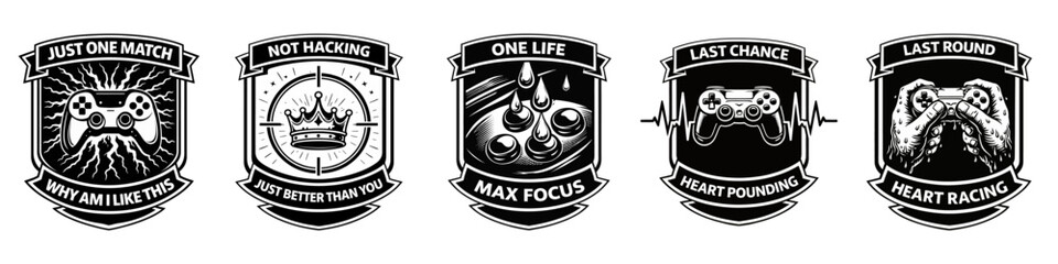 Modern glitch-style gamer typography vector design featuring joystick, controller, and digital distortion effects. Trendy futuristic t-shirt print artwork perfect for gaming apparel.