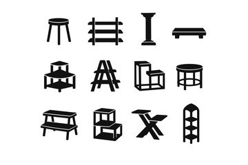 Fototapeta premium Riser proportions decor generation tall icon plant geometry vector forms image stand