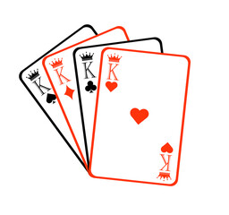 Obraz premium The four king cards of the deck in illustrator