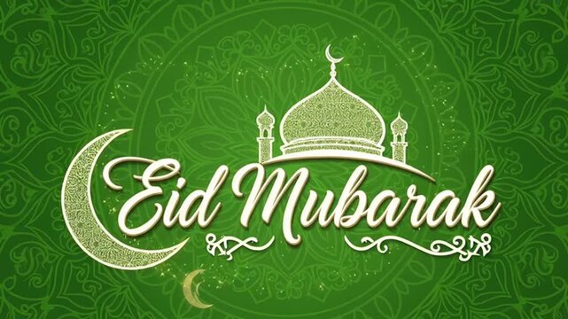 Eid Mubarak Islamic Greeting Card Design.
