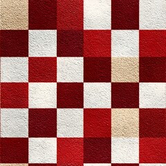 Fototapeta premium Red and White Checkerboard Pop Art Pattern