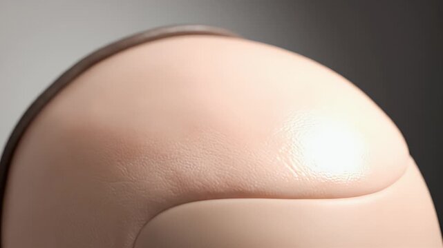 Close Up Of Realistic Human Head Skin Texture With Subtle Lighting Showing Forehead And Scalp Details
