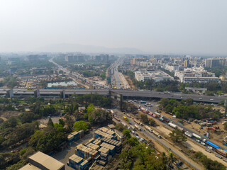 Aerial Landscape of Mumbai Trans Harbour Link Across the Arabian Sea