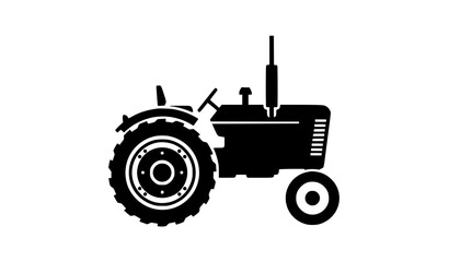 Vintage farm tractor silhouette icon vector © MdMominul